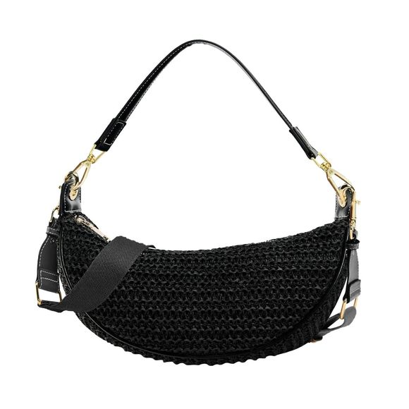 Straw Crossbody Bags Crescent Woven Shoulder Handbag Summer Beach ^-^ - Picture 1 of 6